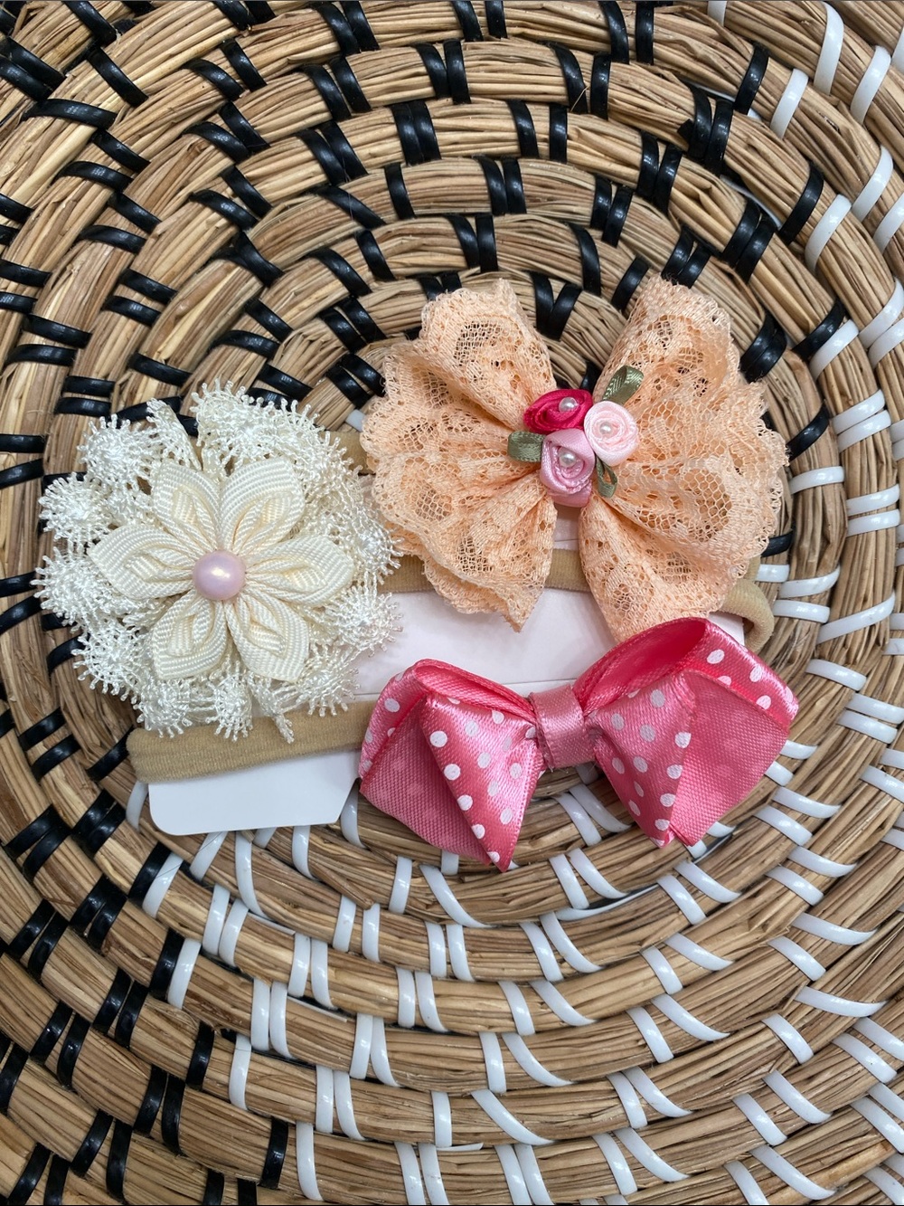 Baby Girl Floral & Bow Headband Set